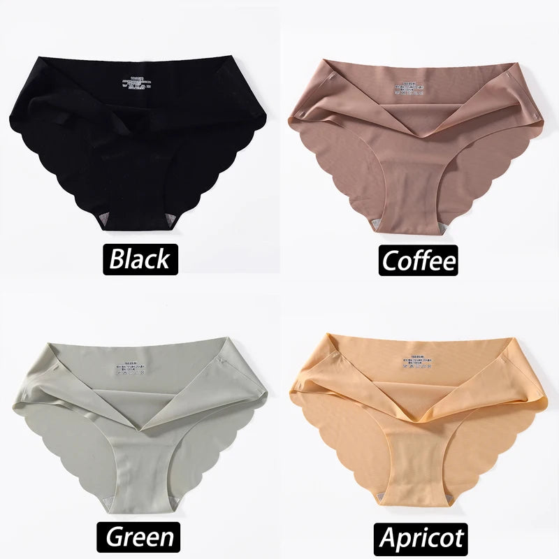 4PC/Set Seamless Silk Panties For