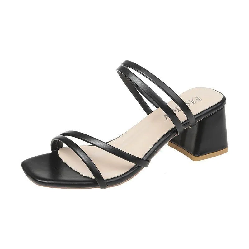 Ladies Square Heels Sandals
