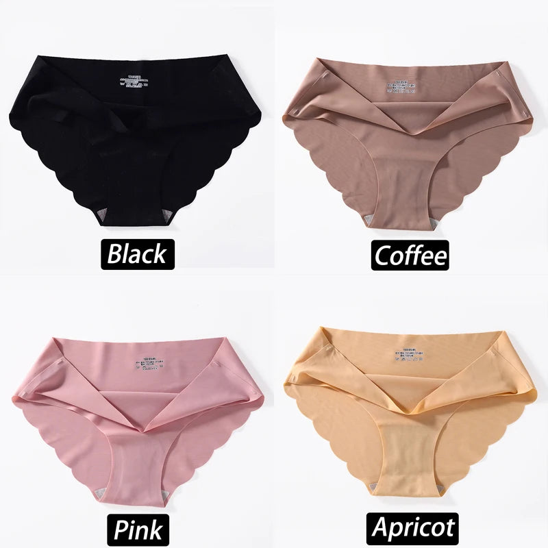 4PC/Set Seamless Silk Panties For