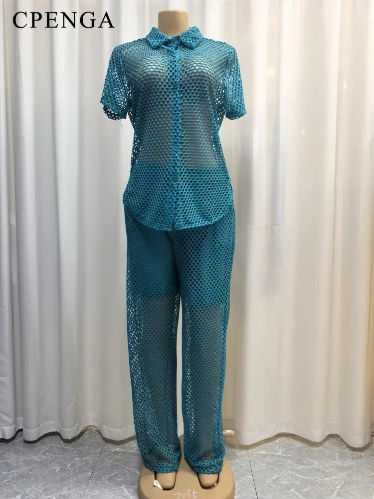 2 Piece African Mesh Outfit