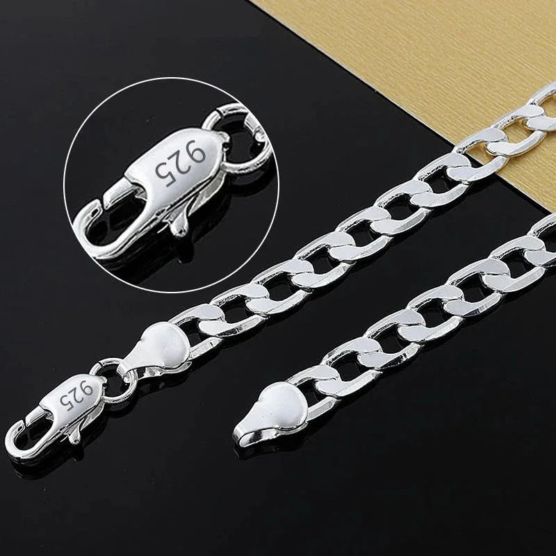 Unisex 925 Sterling Silver Necklace
16/18/20/22/24 Inches
Classic 6MM Chain