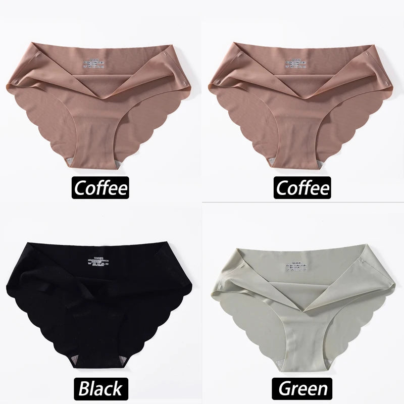 4PC/Set Seamless Silk Panties For