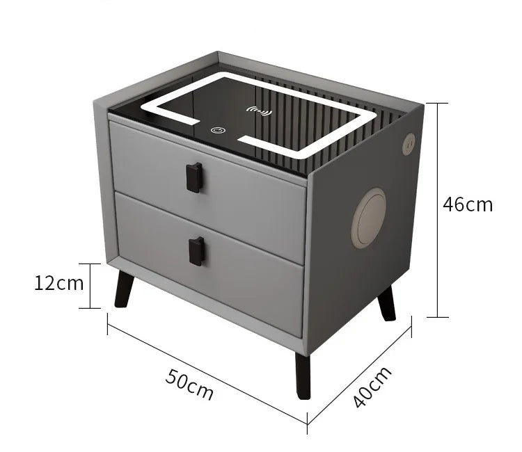 Smart Bedside 2 Drawers Nightstand