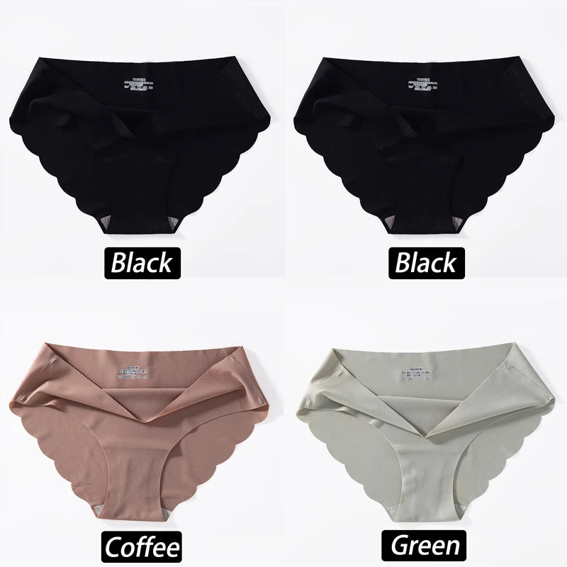 4PC/Set Seamless Silk Panties For