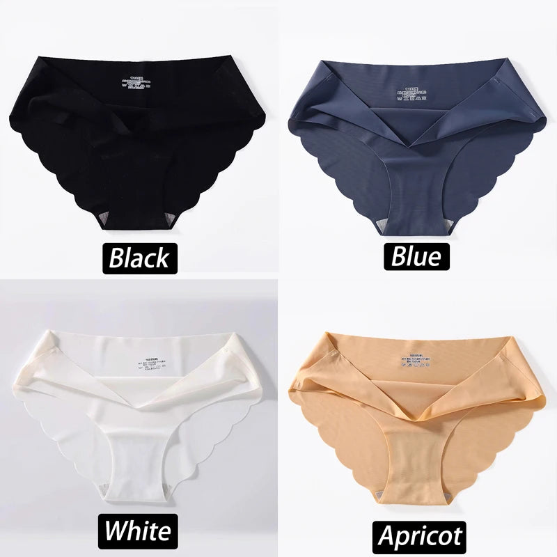 4PC/Set Seamless Silk Panties For