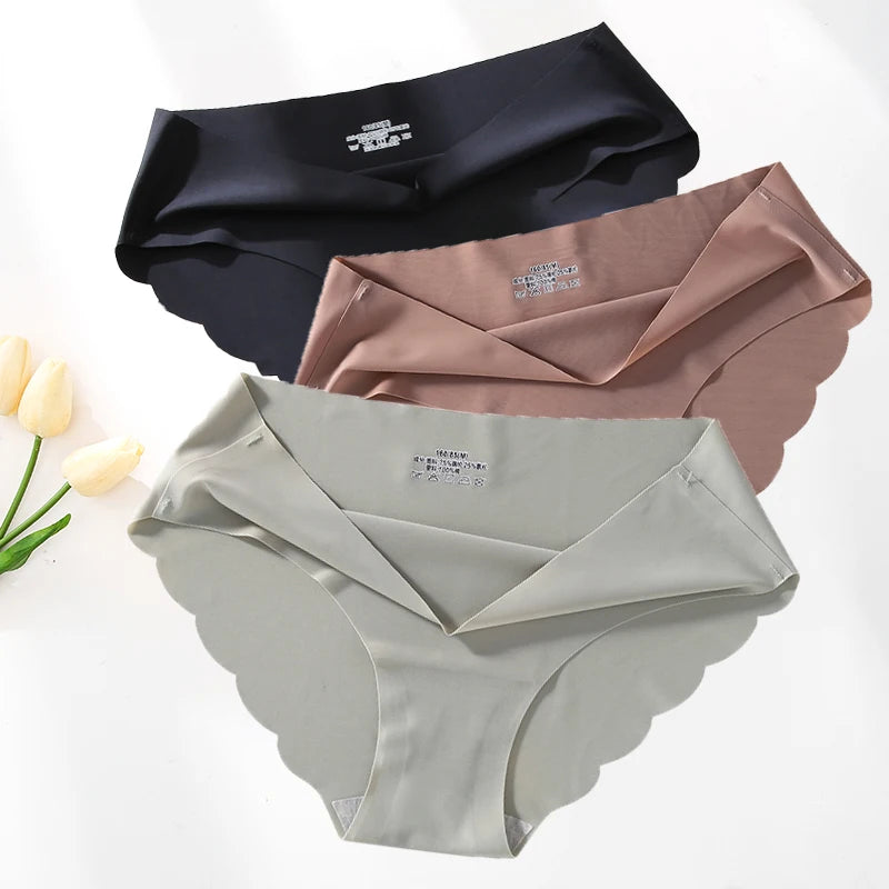 4PC/Set Seamless Silk Panties For