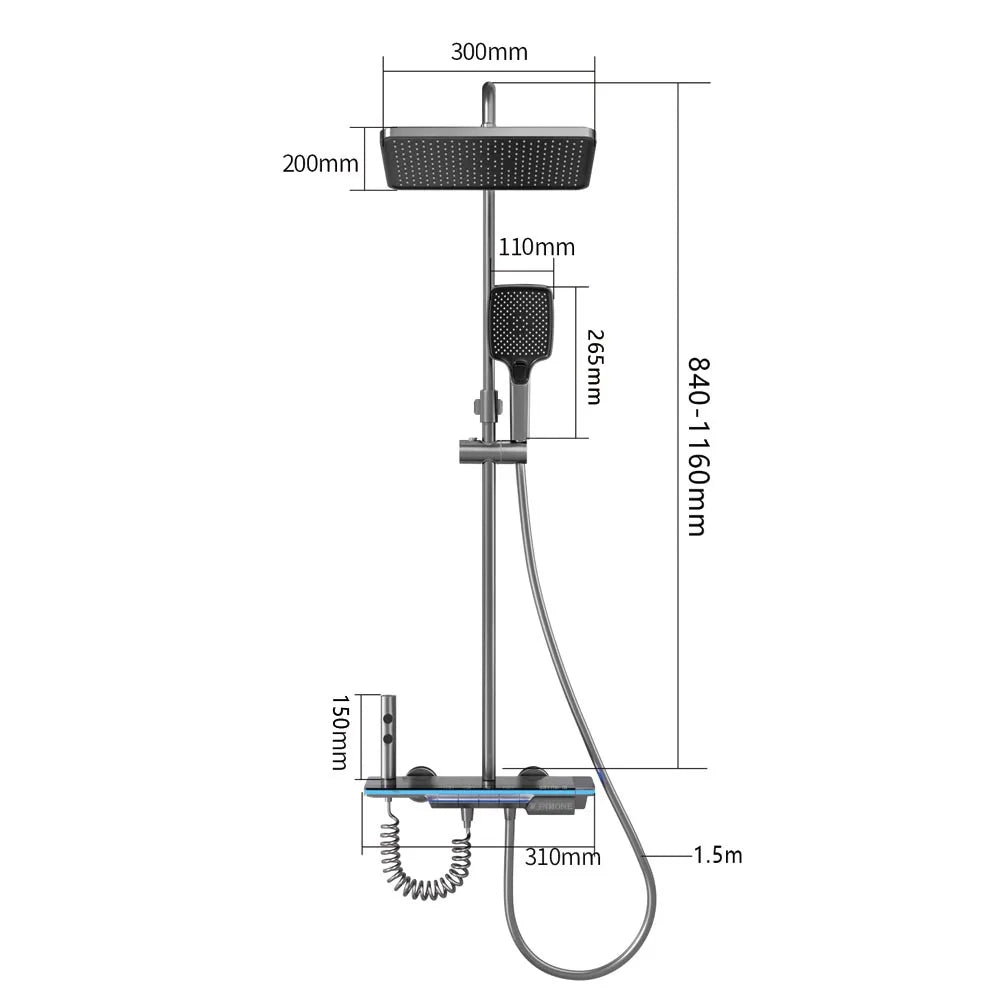 Smart Digital Display Shower Faucet Set