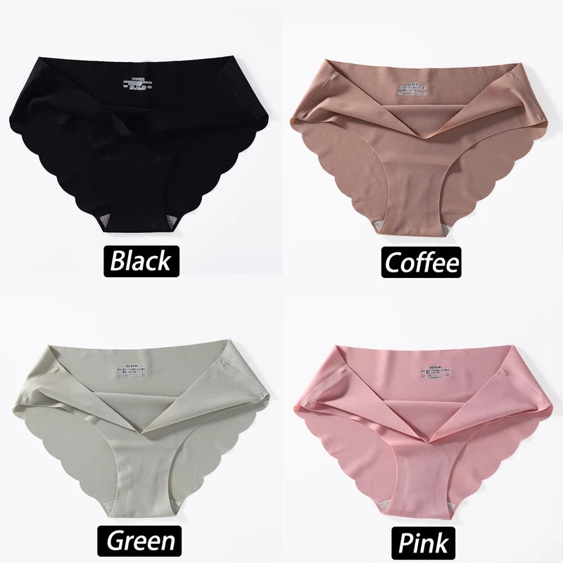 4PC/Set Seamless Silk Panties For