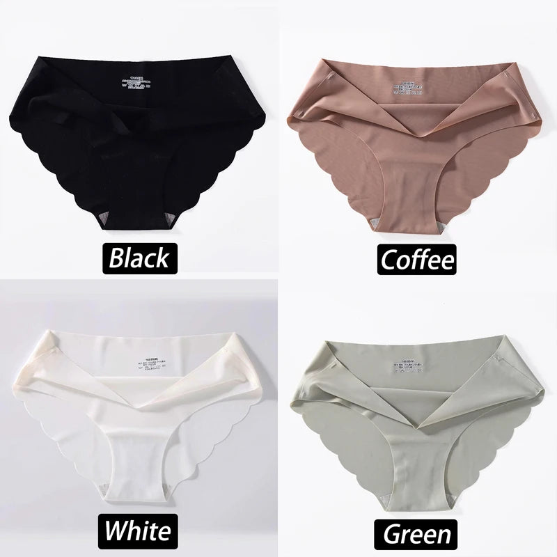 4PC/Set Seamless Silk Panties For