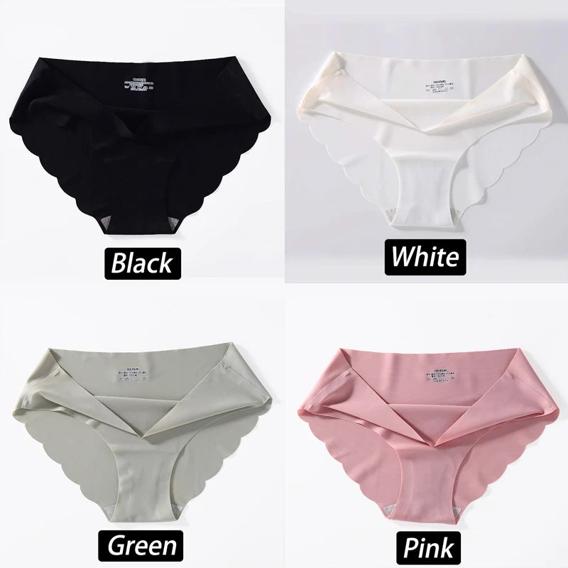 4PC/Set Seamless Silk Panties For