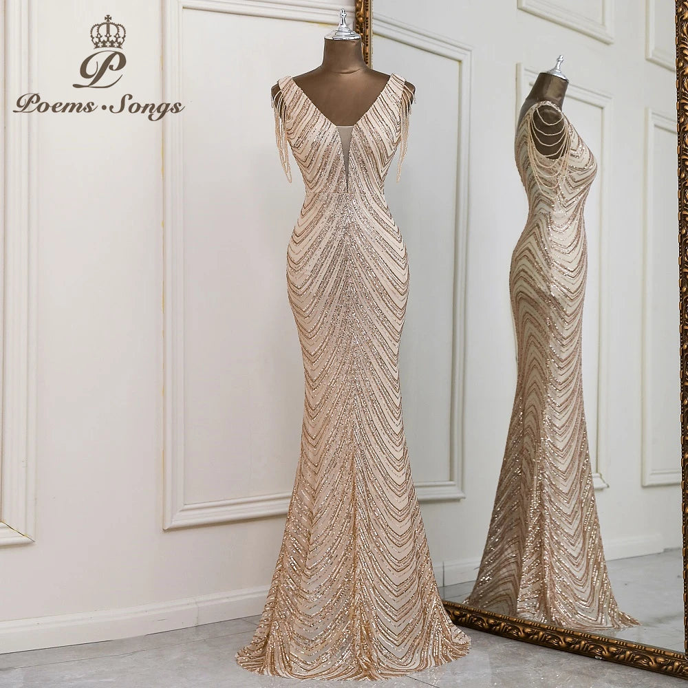 Sexy mermaid black evening dress