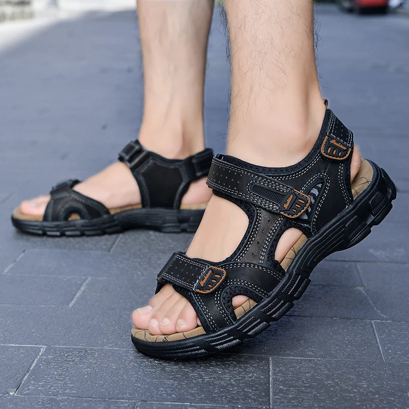 Classic Mens Summer Genuine Leather Sandals