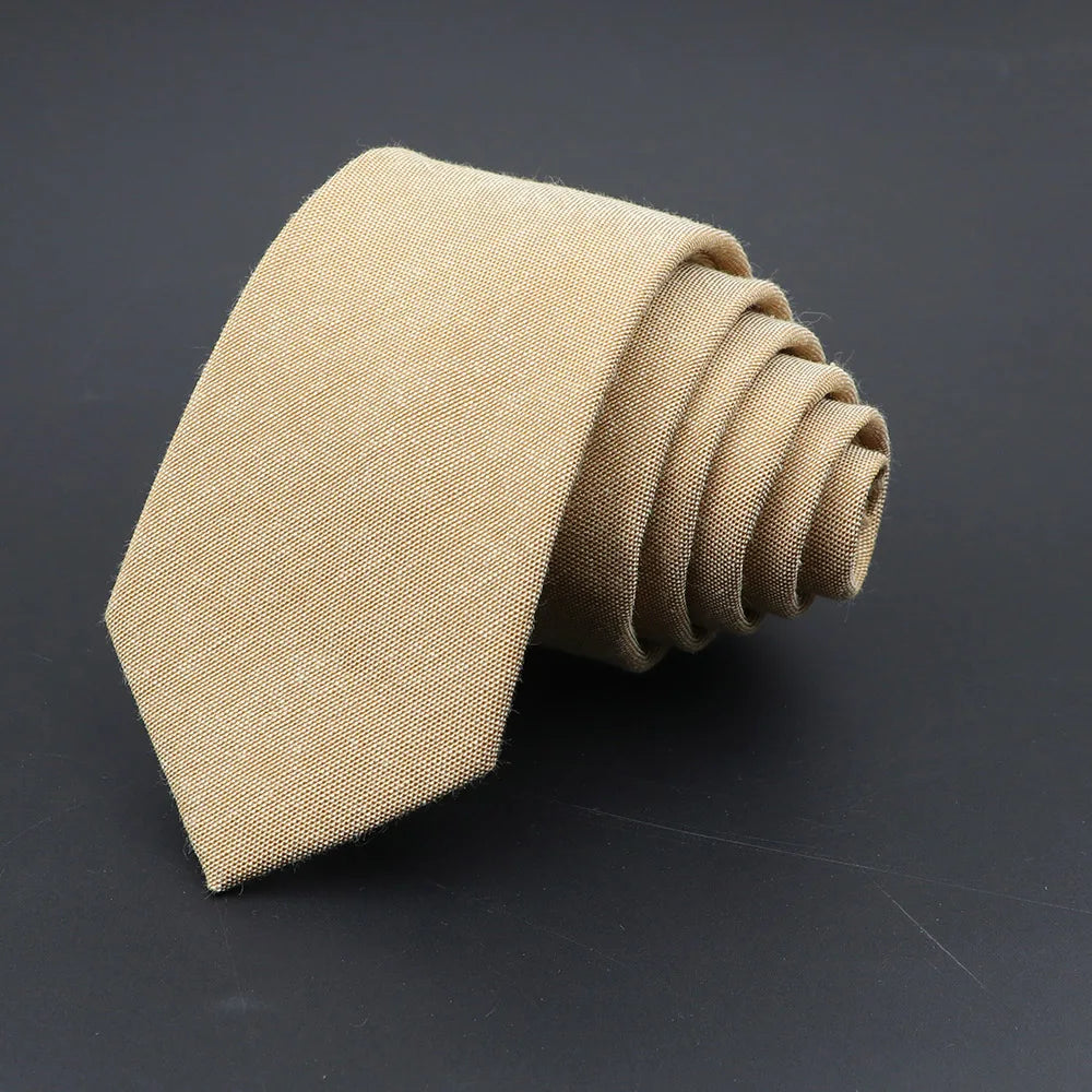 High Quality Solid Cotton Men Necktie