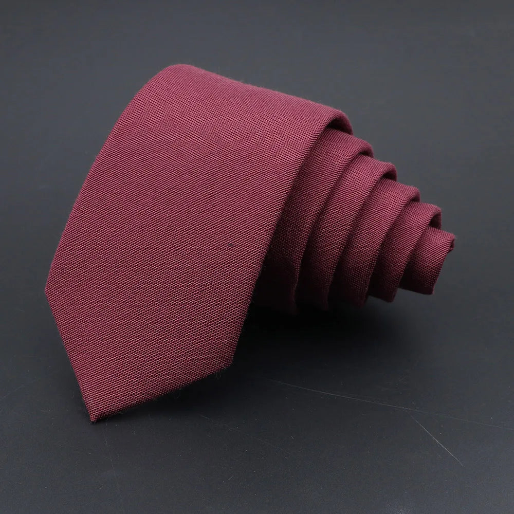 High Quality Solid Cotton Men Necktie