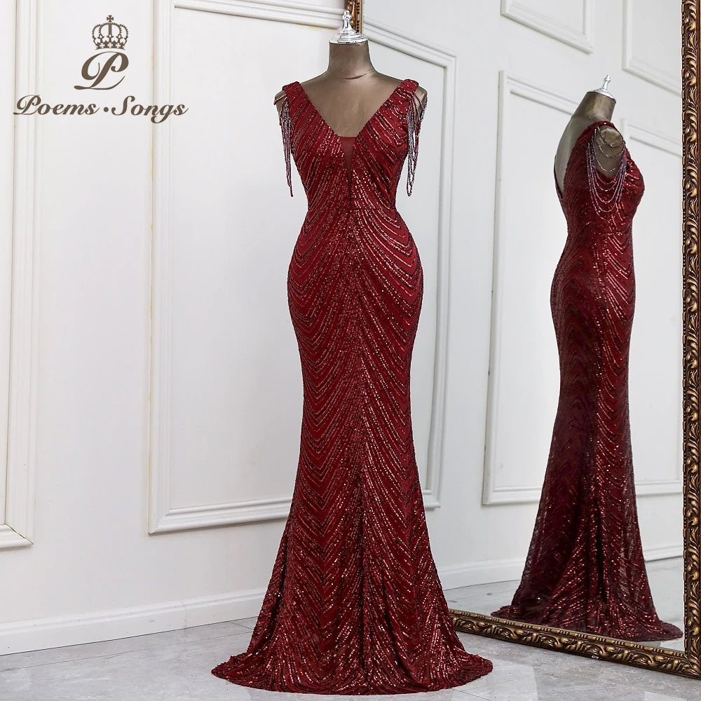 Sexy mermaid black evening dress