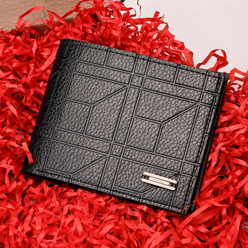 Checkered Leather Wallet