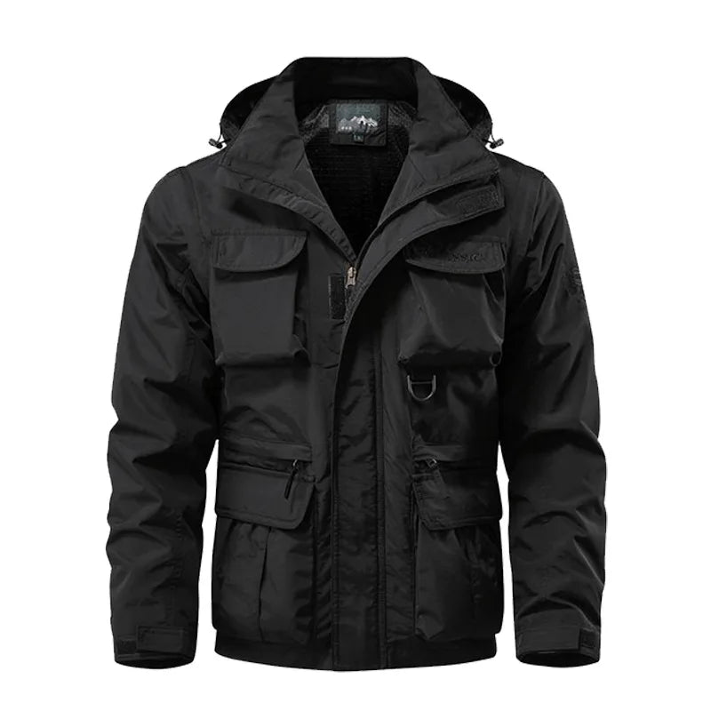 Detachable hooded cargo jacket
