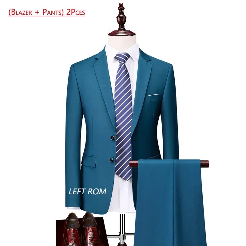 ( Jacket + Vest+Pants ) Formal Business Mens Suit - 3pc