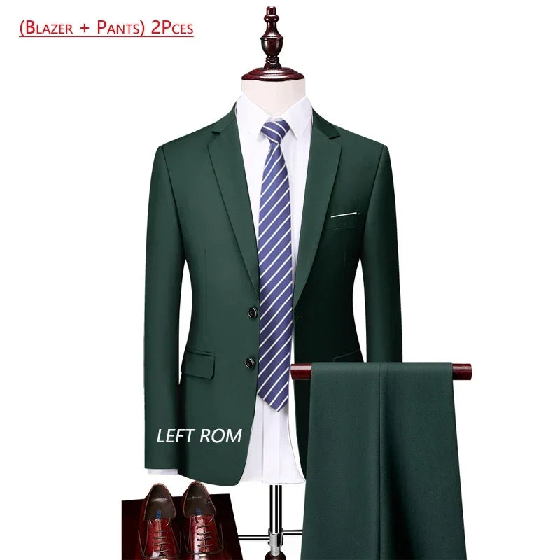 ( Jacket + Vest+Pants ) Formal Business Mens Suit - 3pc