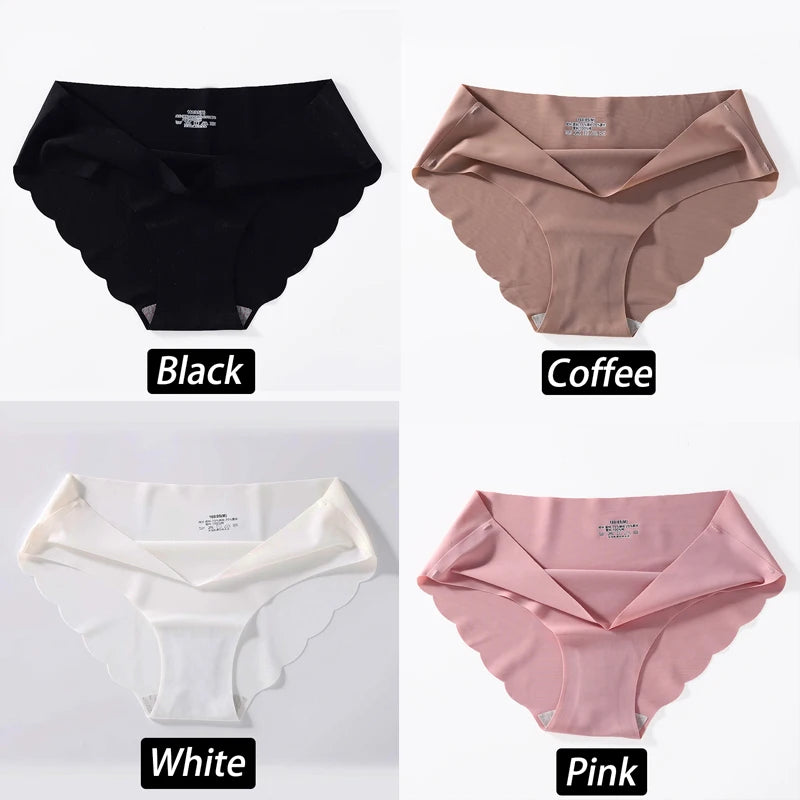 4PC/Set Seamless Silk Panties For