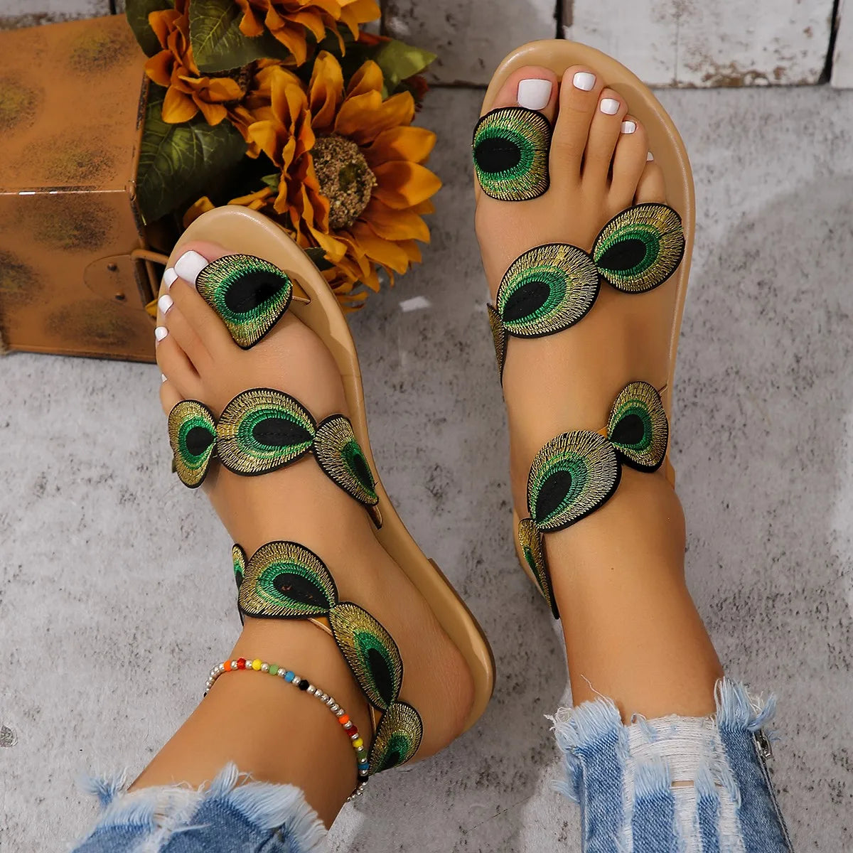 Embroidered Sandals