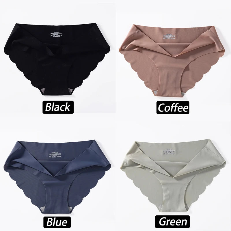 4PC/Set Seamless Silk Panties For