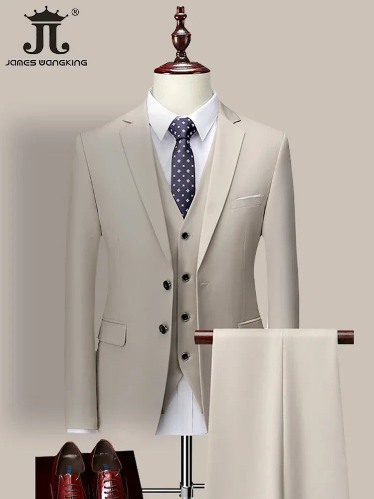 ( Jacket + Vest+Pants ) Formal Business Mens Suit - 3pc