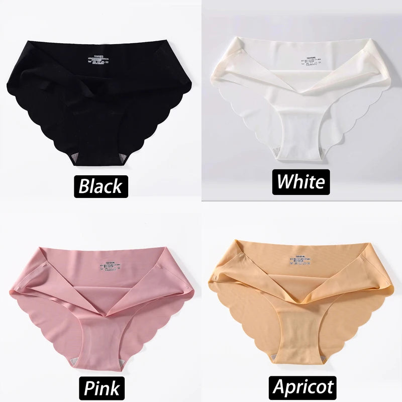 4PC/Set Seamless Silk Panties For