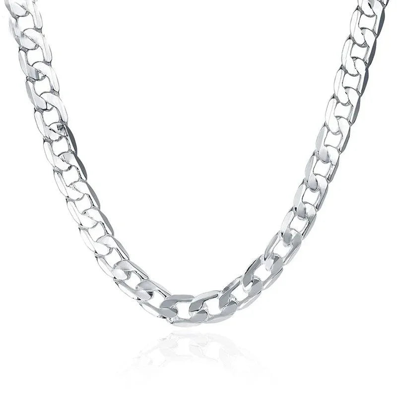 Mkufu wa Fedha wa Unisex 925 Sterling
 16/18/20/22/24 Inchi
 Classic 6MM Chain