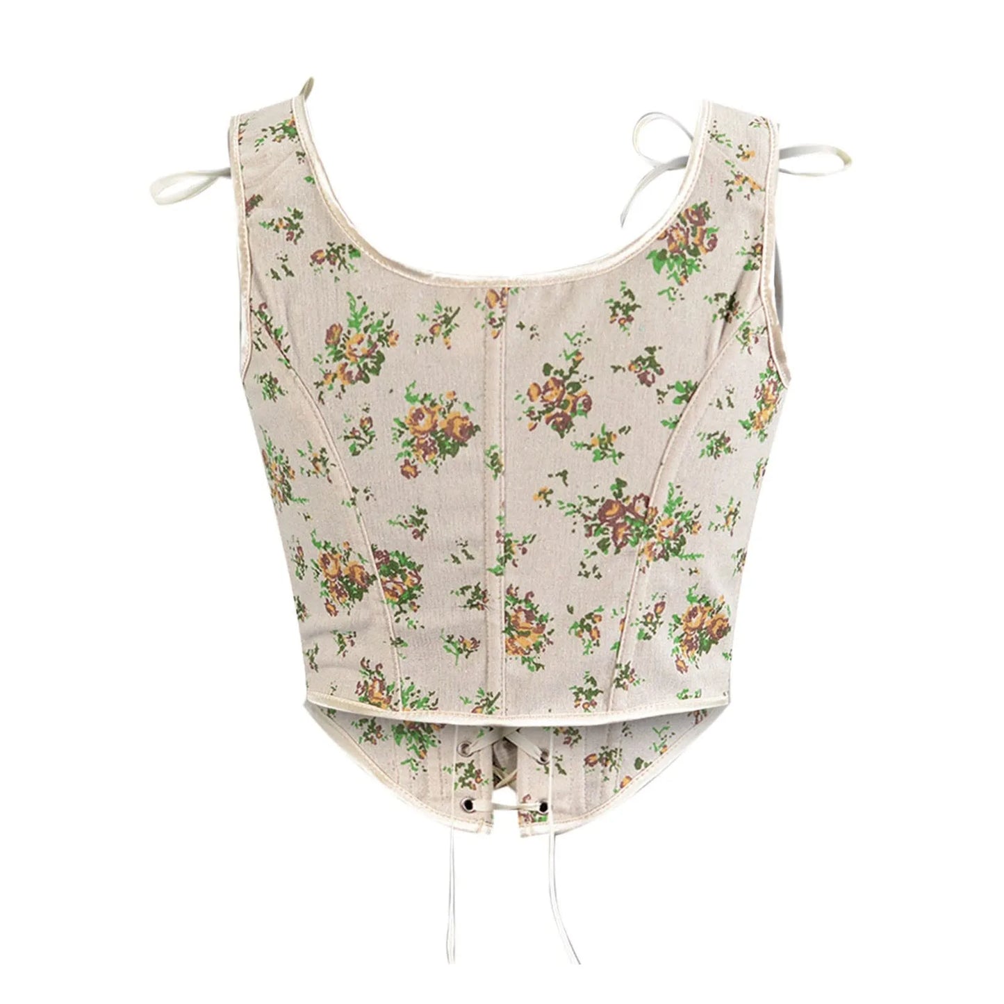 Floral Print Push Up Corset Top