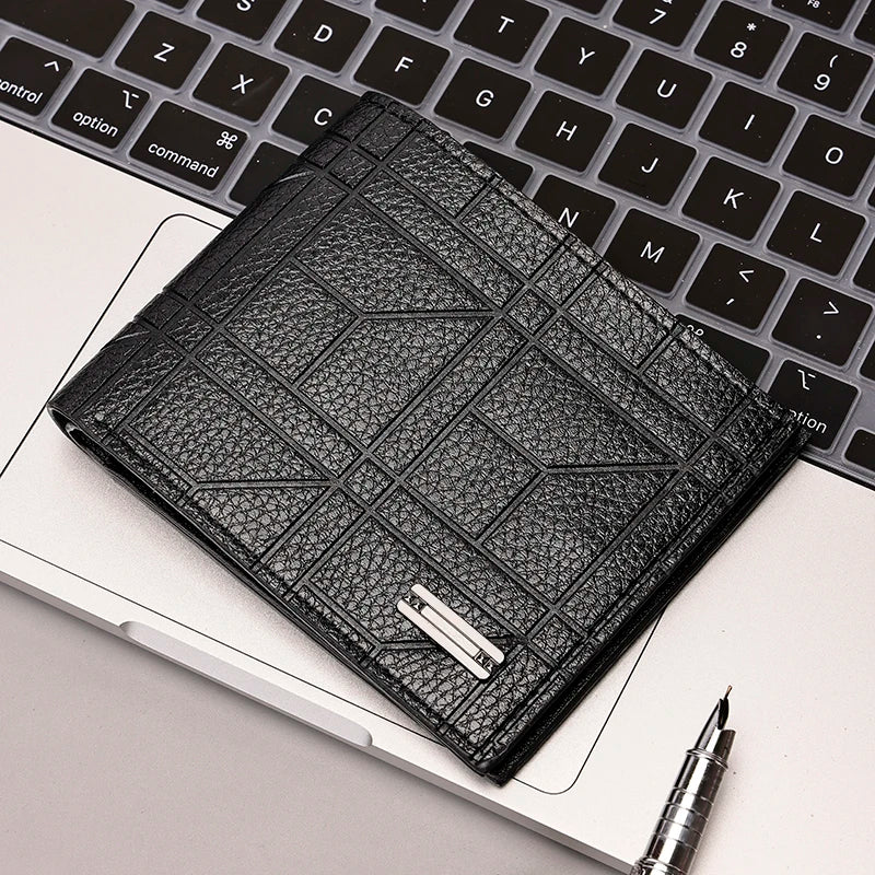 Checkered Leather Wallet