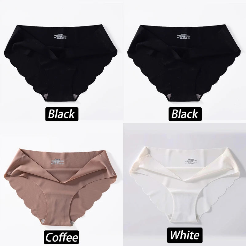 4PC/Set Seamless Silk Panties For