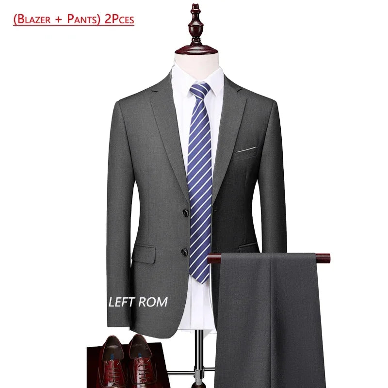 ( Jacket + Vest+Pants ) Formal Business Mens Suit - 3pc