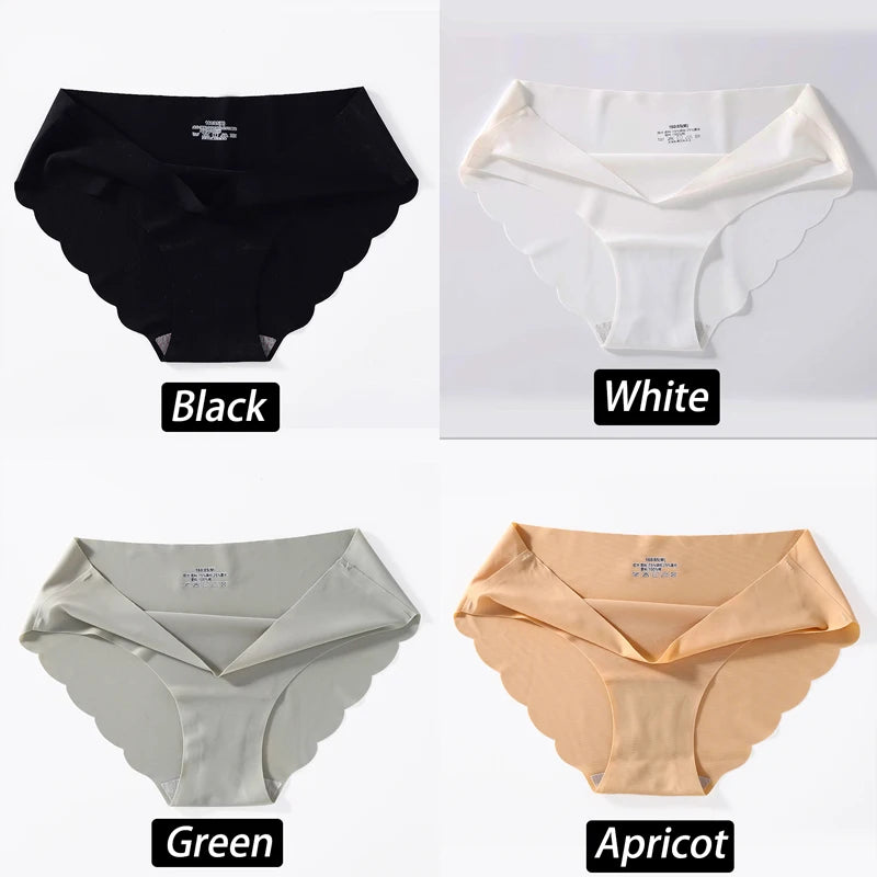 4PC/Set Seamless Silk Panties For