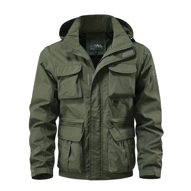 Detachable hooded cargo jacket