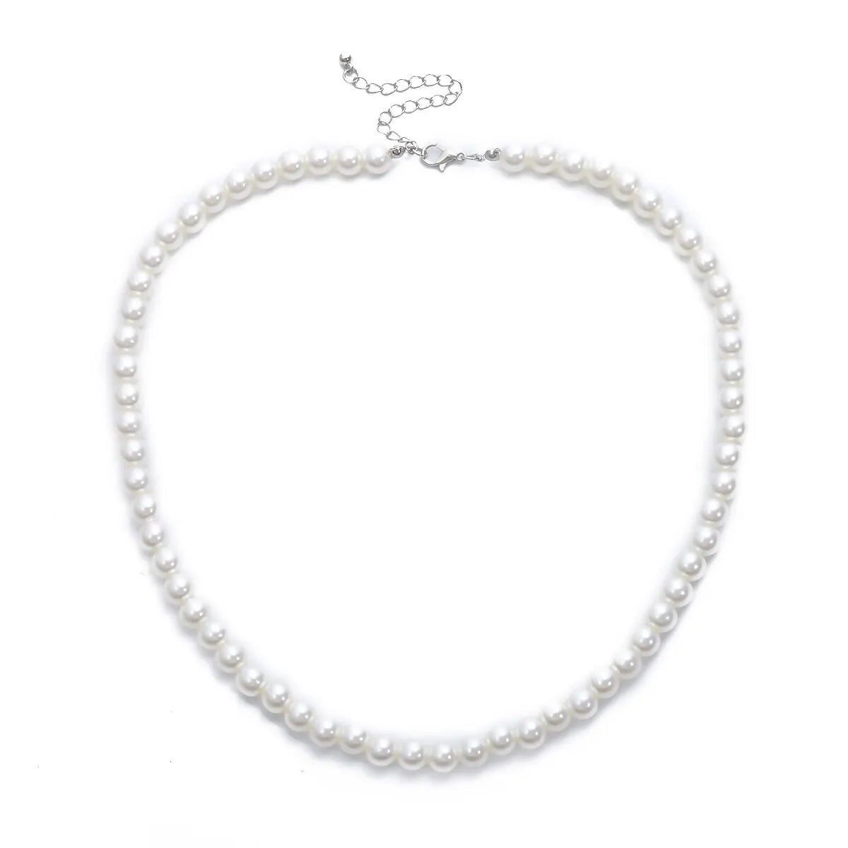 Imitation-Pearl Beaded Short Choker Necklace