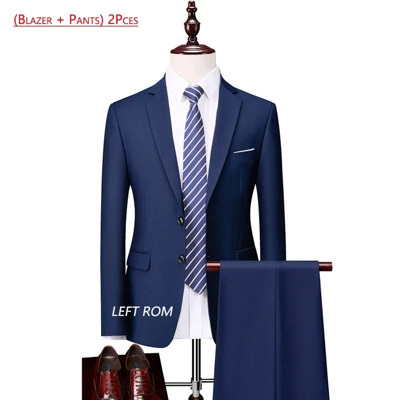 ( Jacket + Vest+Pants ) Formal Business Mens Suit - 3pc