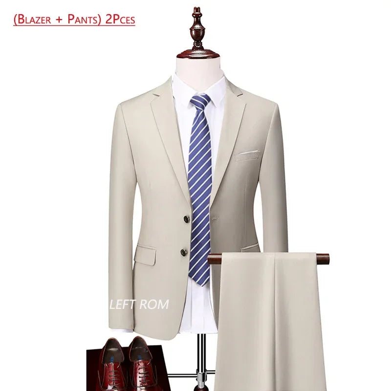 ( Jacket + Vest+Pants ) Formal Business Mens Suit - 3pc