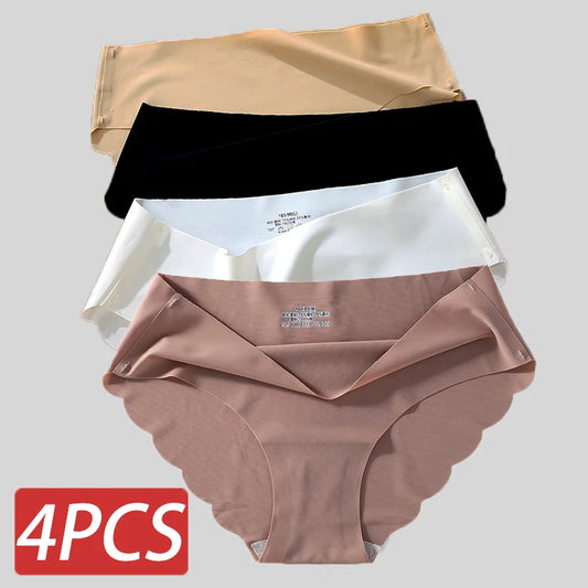 4PC/Set Seamless Silk Panties For