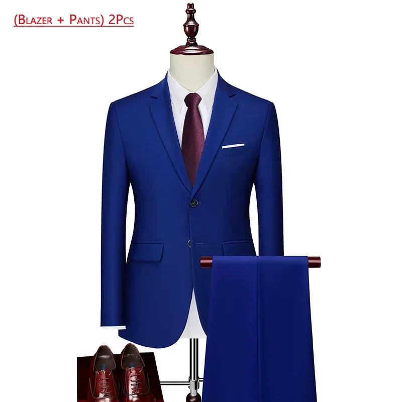 ( Jacket + Vest+Pants ) Formal Business Mens Suit - 3pc