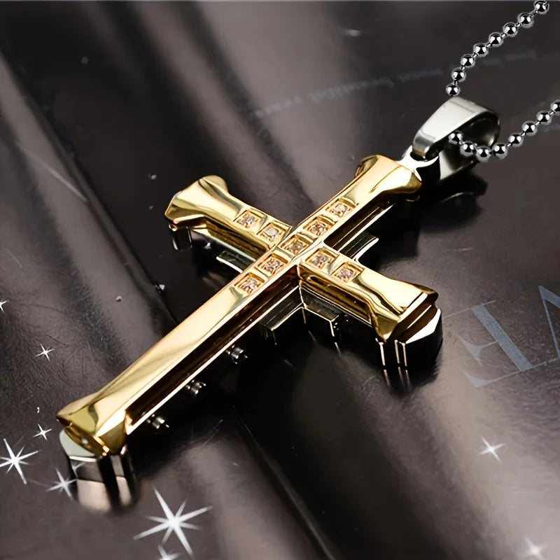 Crystal Cross - Pendant Gold/Black/Silver