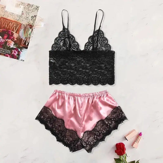 2 Pcs See-Through Pajama Set