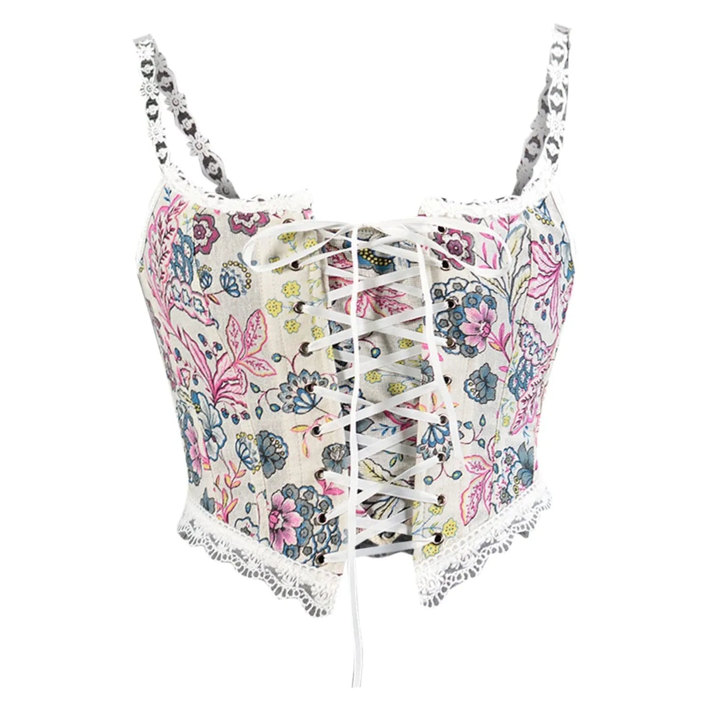 Floral Print Push Up Corset Top