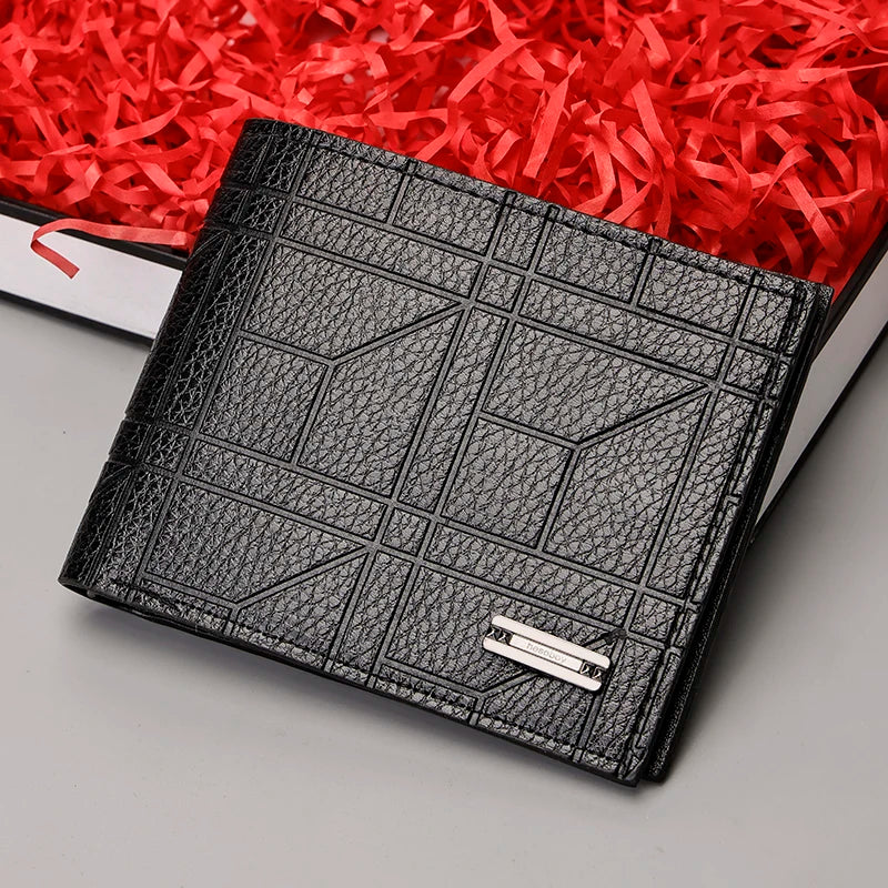 Checkered Leather Wallet