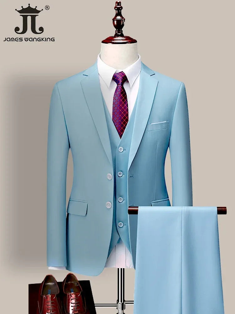 ( Jacket + Vest+Pants ) Formal Business Mens Suit - 3pc