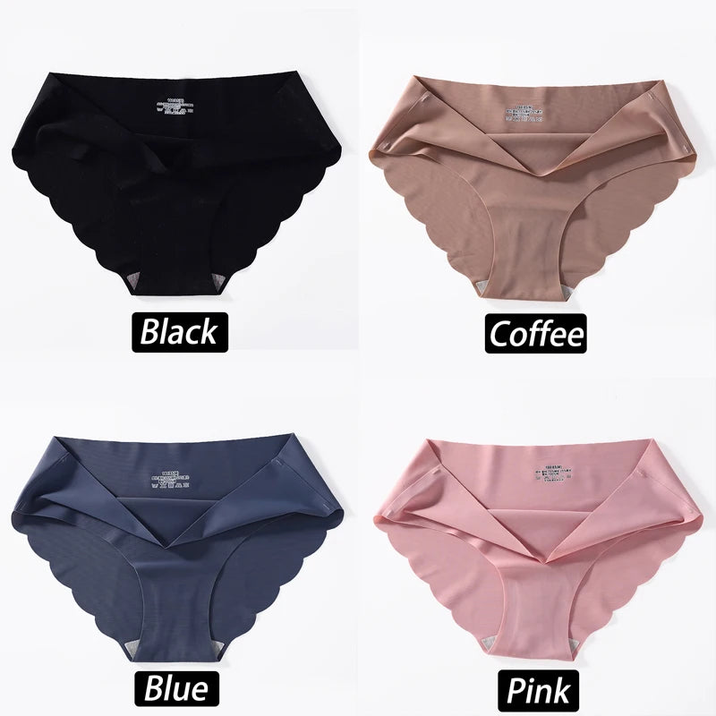 4PC/Set Seamless Silk Panties For