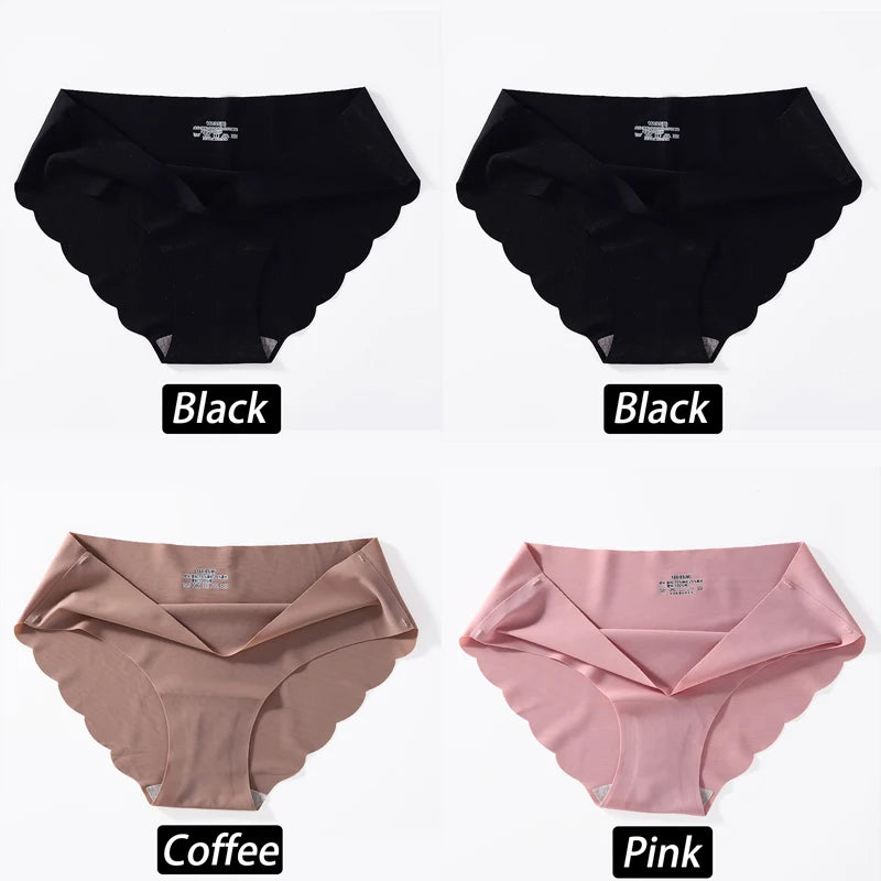 4PC/Set Seamless Silk Panties For