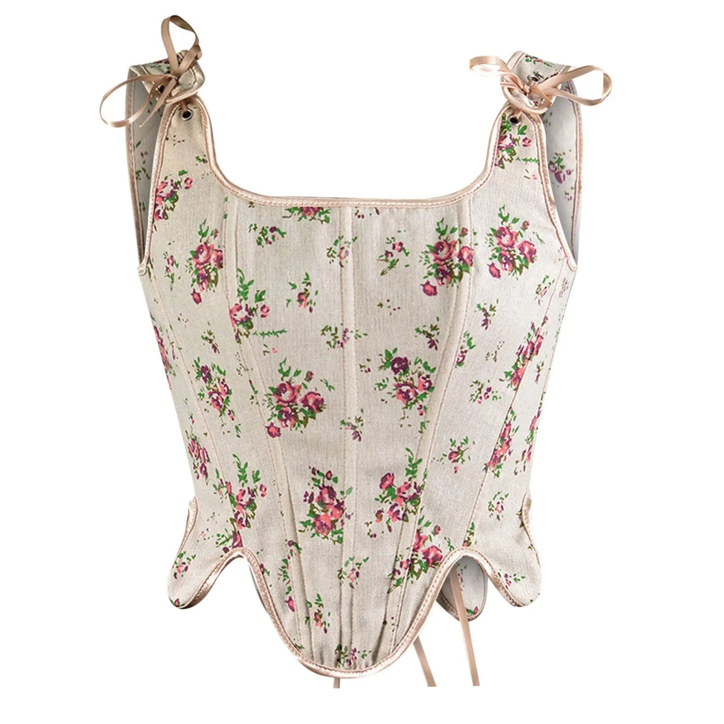 Floral Print Push Up Corset Top