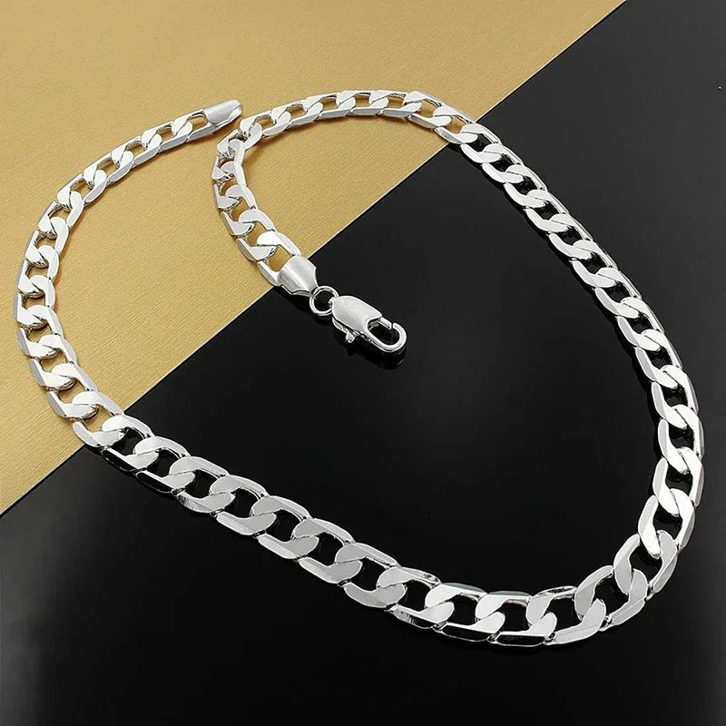 Mkufu wa Fedha wa Unisex 925 Sterling
 16/18/20/22/24 Inchi
 Classic 6MM Chain