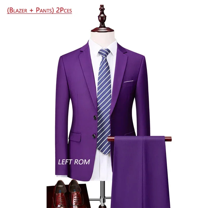 ( Jacket + Vest+Pants ) Formal Business Mens Suit - 3pc